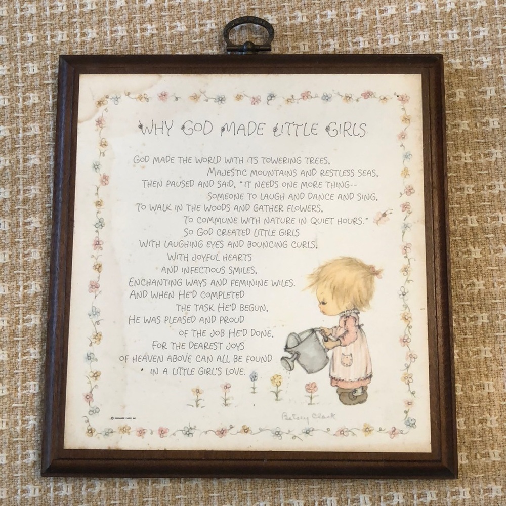 Vintage Hallmark Betsy Clark Why God Made Little girls plaque